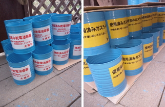 給食用食材の空き缶を再利用